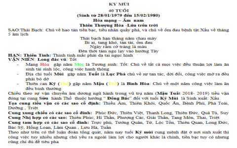 Luận Giải Chi Tiết Tử Vi Tuổi Kỷ Tỵ 1989 Nam Mạng Năm 2018