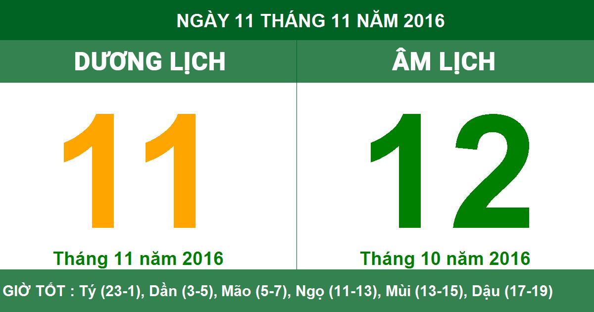 Xem Lịch Vạn Niên tháng 11 năm 2016: Âm lịch hôm nay là ngày bao nhiêu?