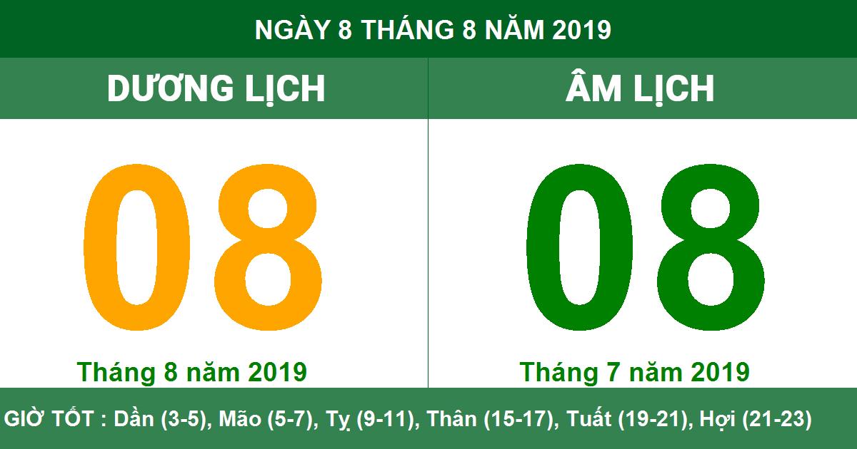 Xem lịch tháng 8 năm 2019 dương ở đâu chính xác?