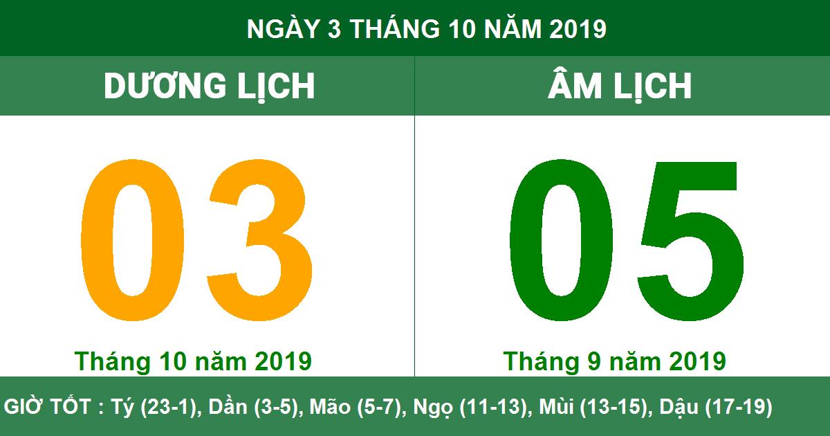 Lịch vạn niên 3/10/2019: Thông tin chi tiết về ngày, giờ hoàng đạo, hắc đạo.